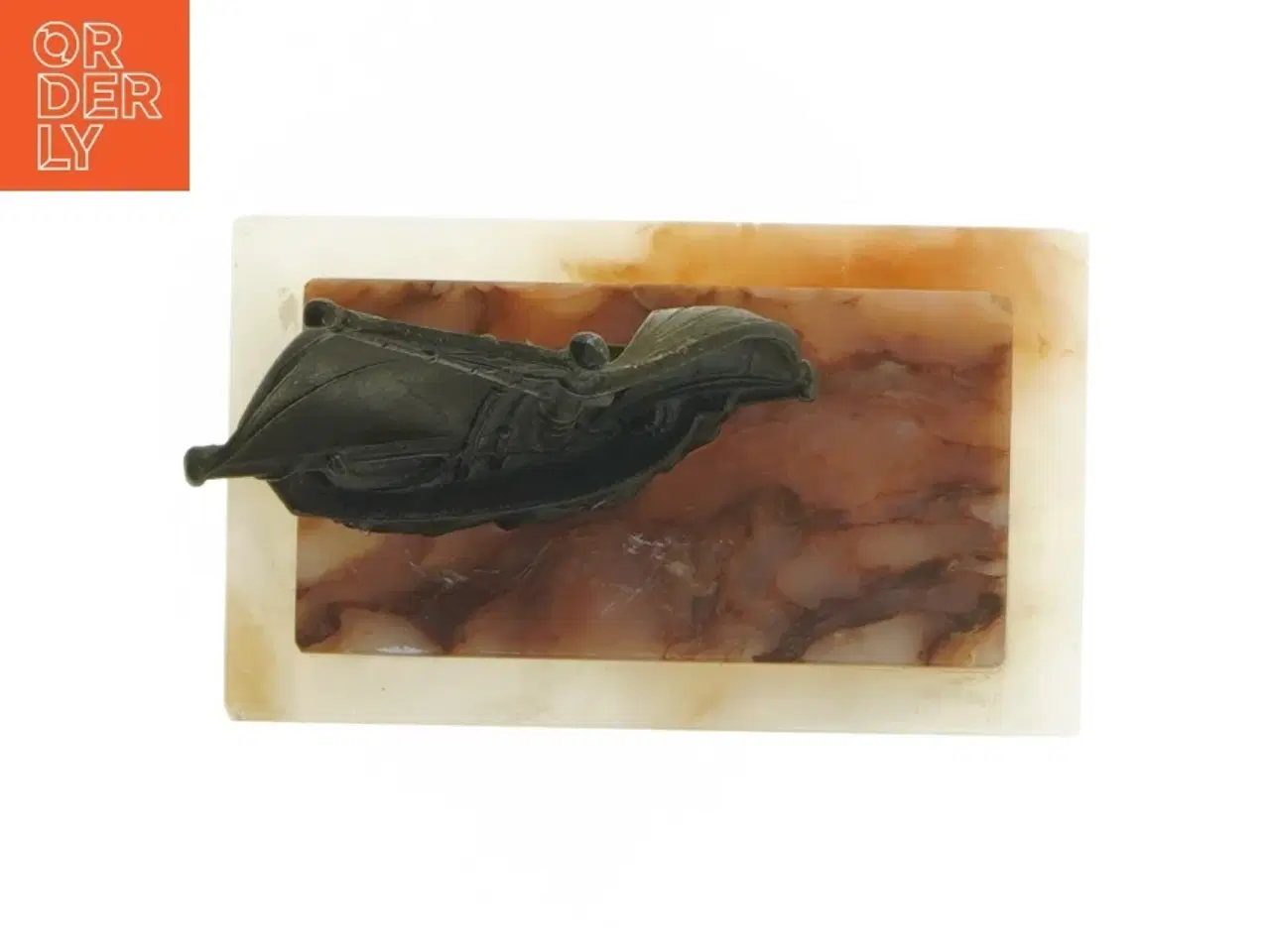 Billede 5 - Dekorativ metal bådskulptur på Onyx marmorbase (str. 13x7,5x12 cm)