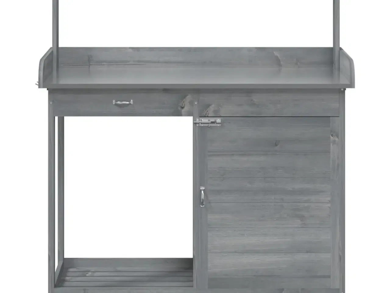 Billede 7 - Pottebænk med skab 110,5x45x124,5 cm massivt grantræ grå