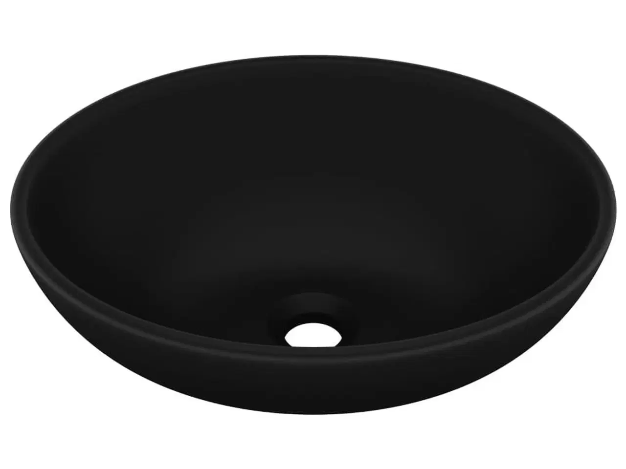 Billede 2 - Luksuriøs håndvask 40x33 cm keramisk oval mat sort