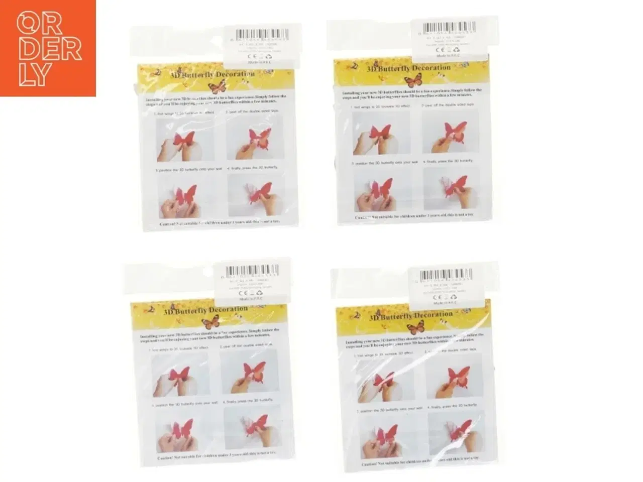 Billede 2 - 3D sommerfugle dekoration (str. 12 cm)