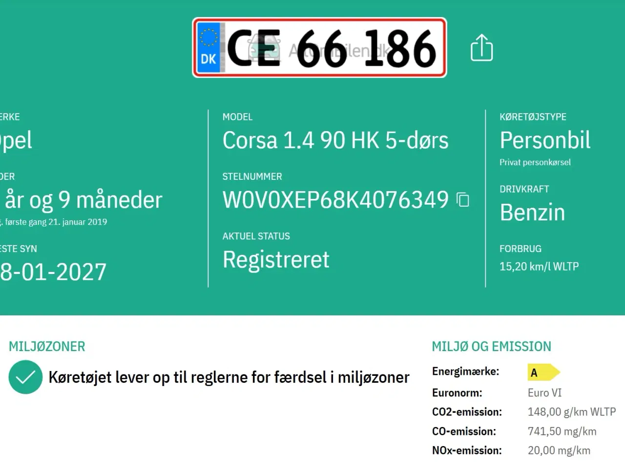 Billede 12 - Opel Corsa 1.4 Enjoy 5-dørs – fra 2019, km 24.000