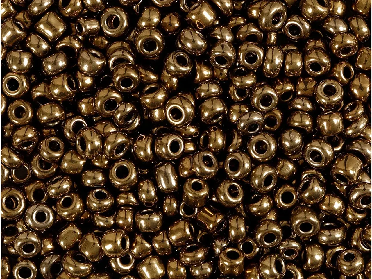 Billede 1 - Rocaiperler, diam. 3 mm, str. 8/0, hulstr. 0,6-1,0 mm, bronze, 25g/ 1 pk.