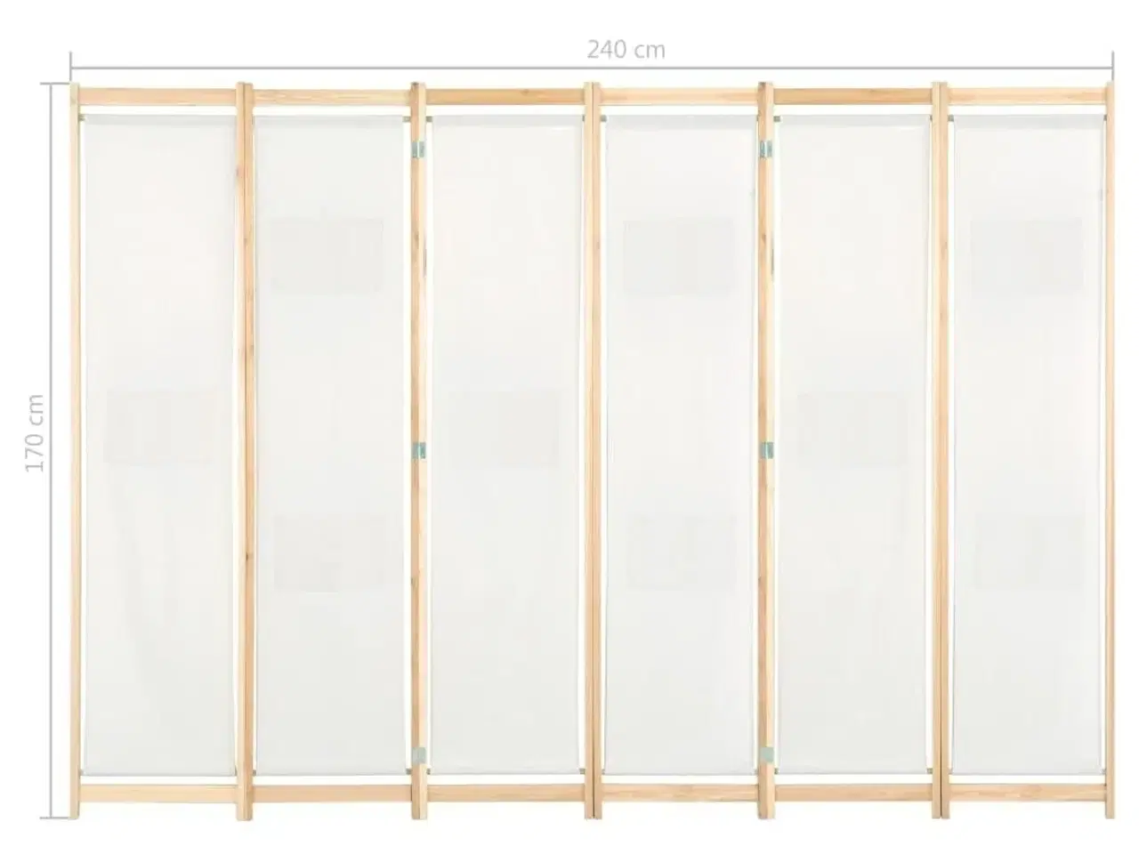 Billede 8 - 6-panelers rumdeler 240 x 170 x 4 cm stof cremefarvet