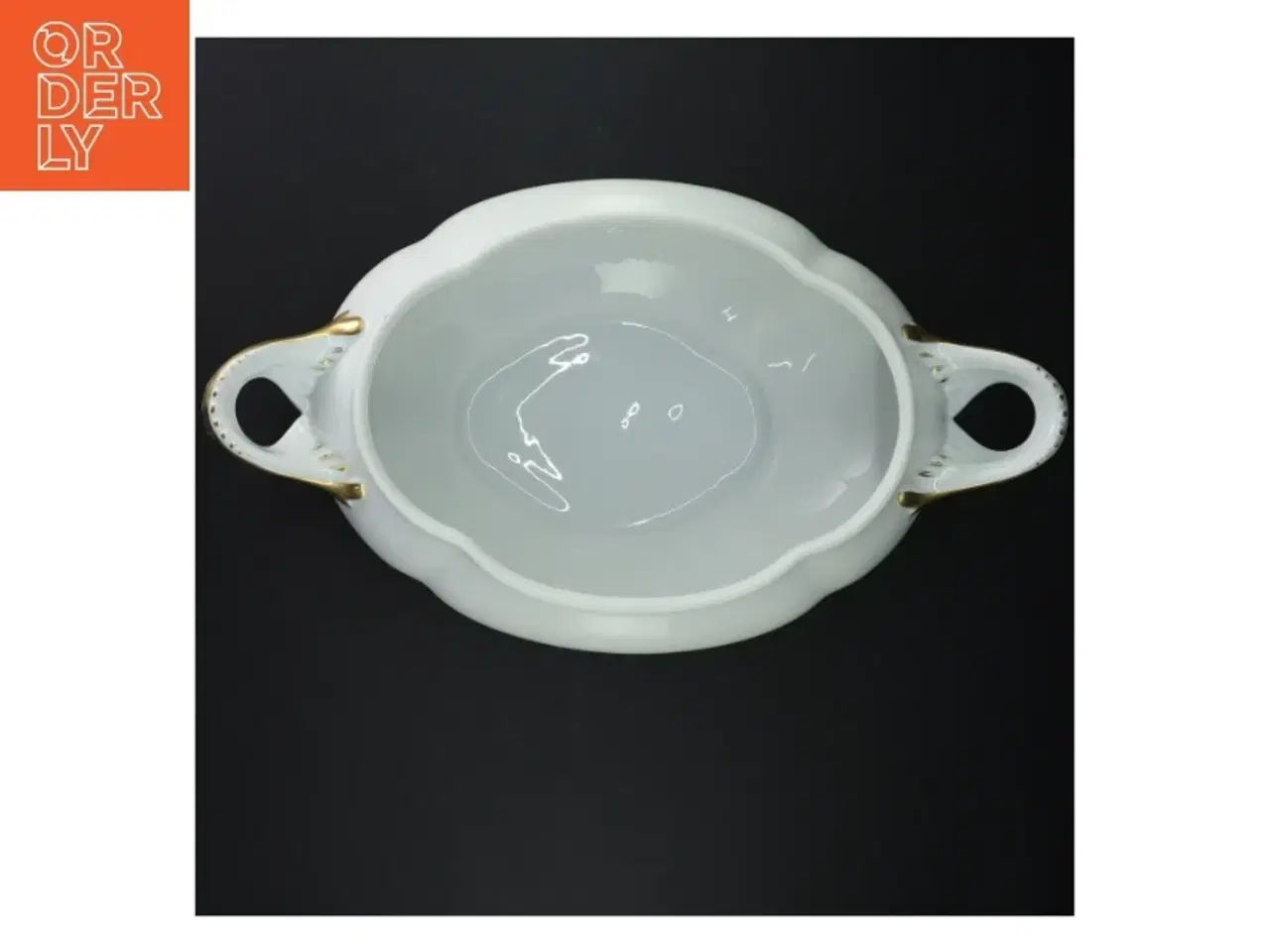 Billede 6 - Porcelænssuppeterin med guldkant