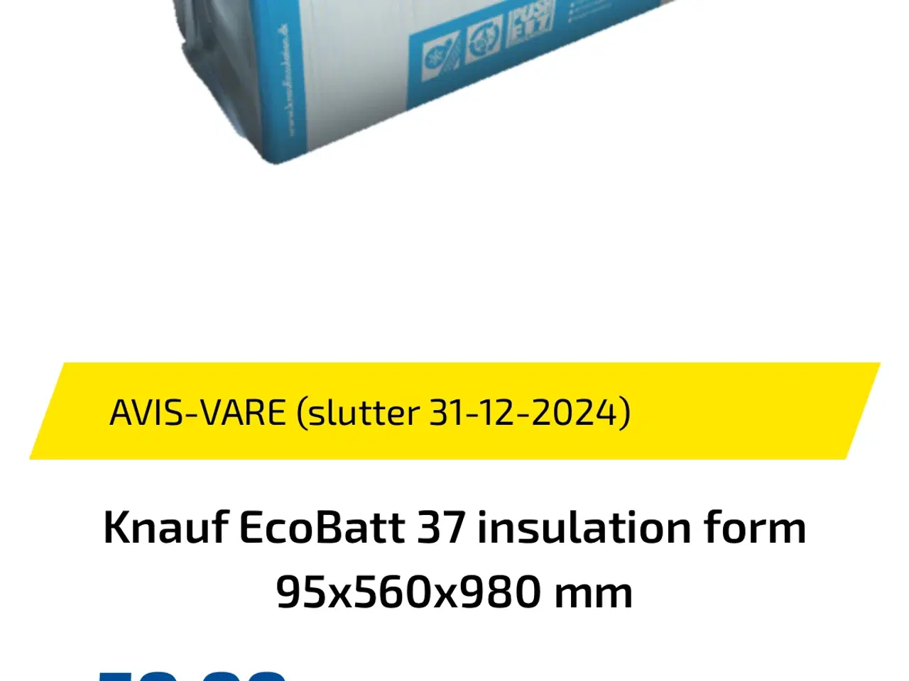 Billede 3 - 	 Knauf Ecobatt 37 Formstykke - 95x560x980mm