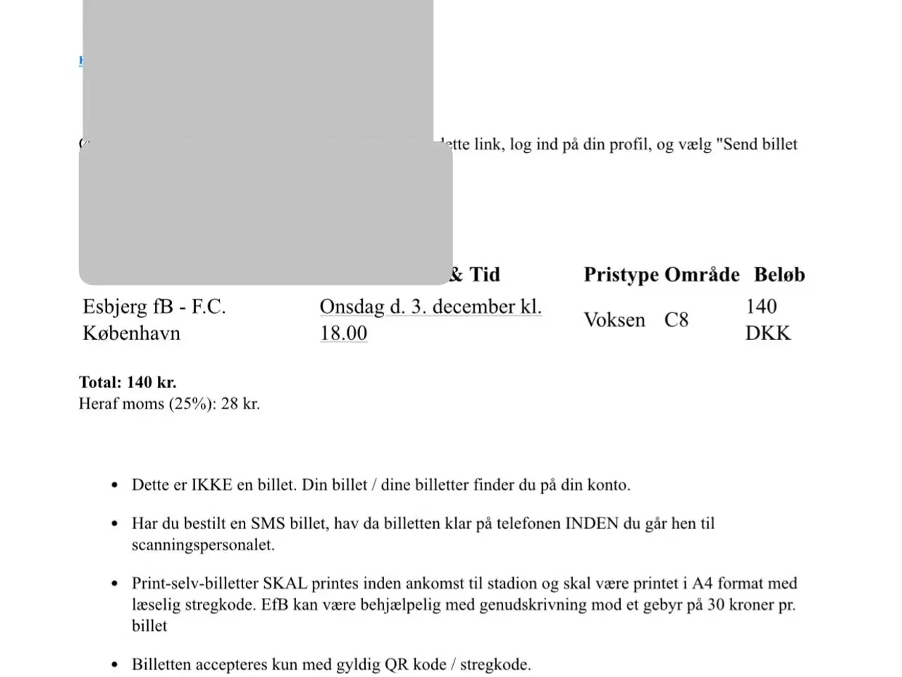 Billede 2 - Esbjerg FCK København billet