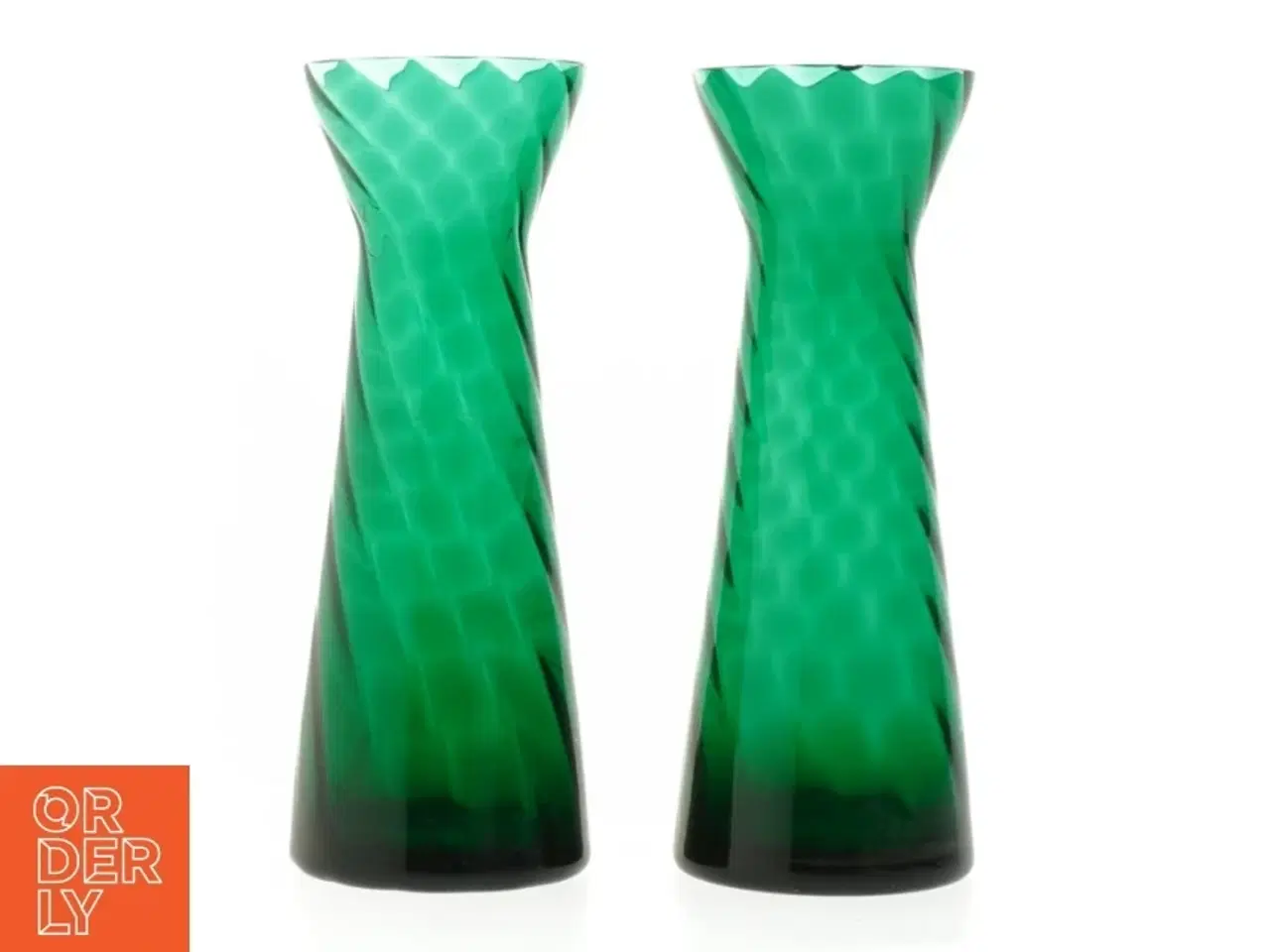 Billede 1 - Grønne glasvaser, 20 cm, 2 stk. (str. 20 cm. 2 styk)