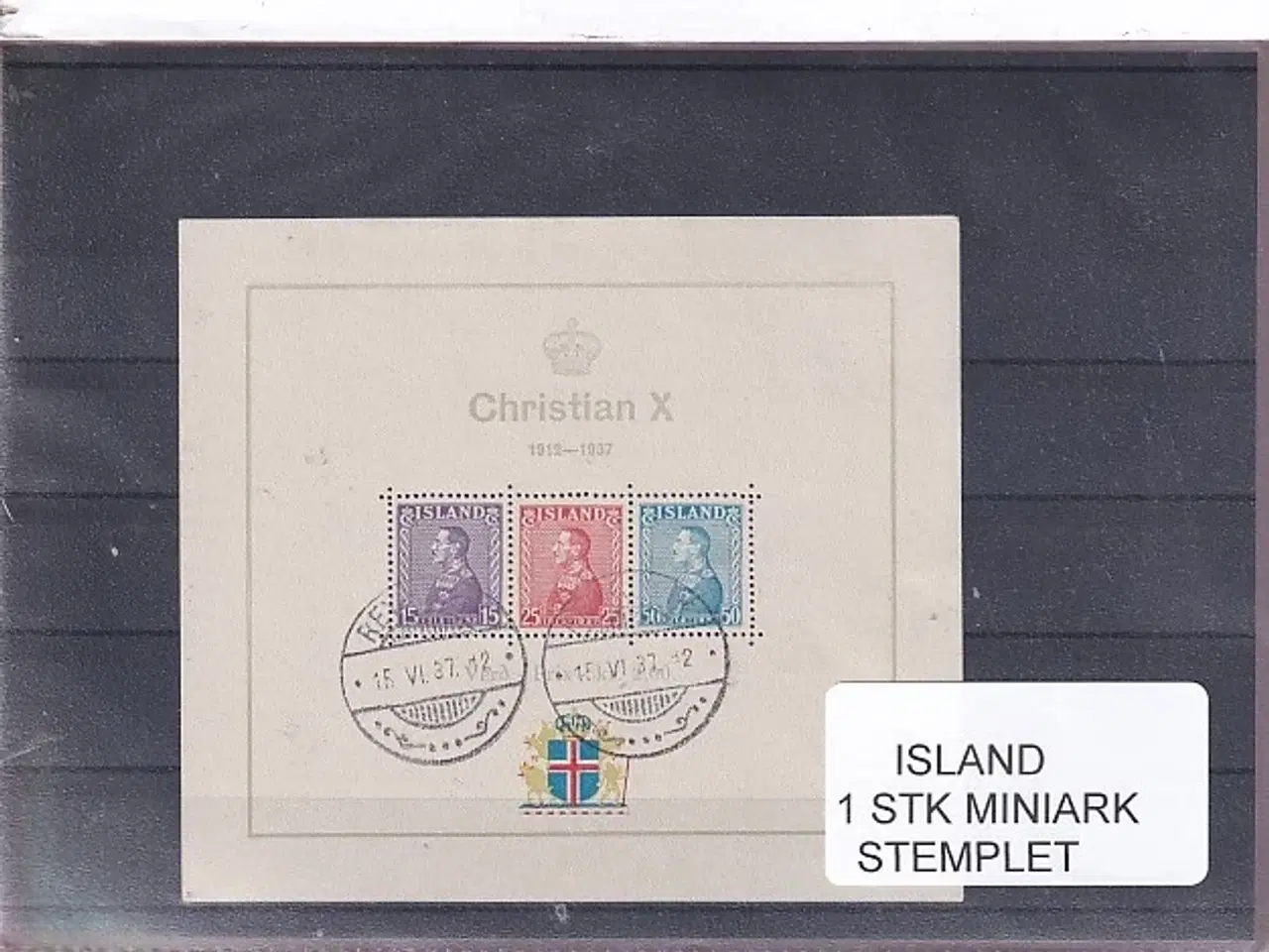 Billede 1 - Island - 1 Stk. Miniark - Stemplet