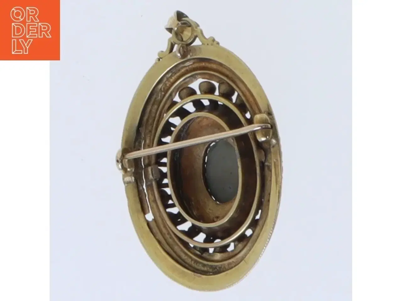 Billede 3 - Antik broche med sten (str. 5 cm)