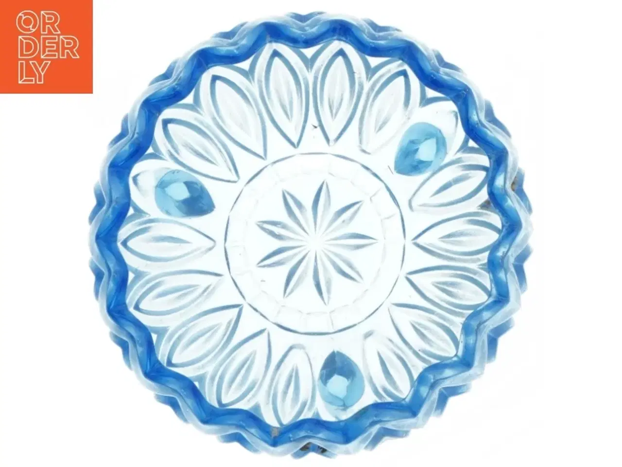 Billede 2 - Blå glas-dekoreret skål (str. Ø 15 cm)