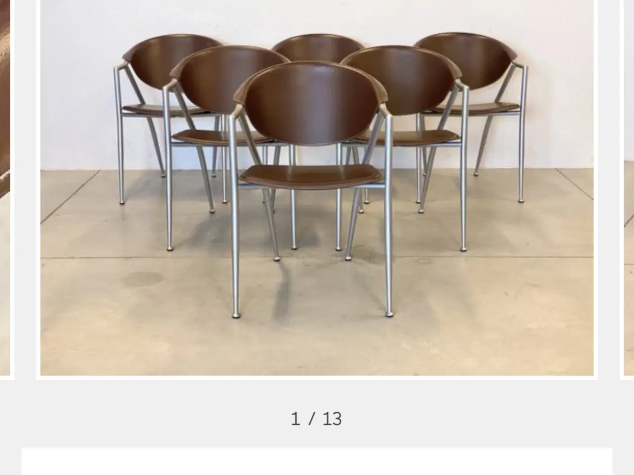 Billede 7 - 🇮🇹 Italienske Retro Spisebordsstole i Læder – Ca