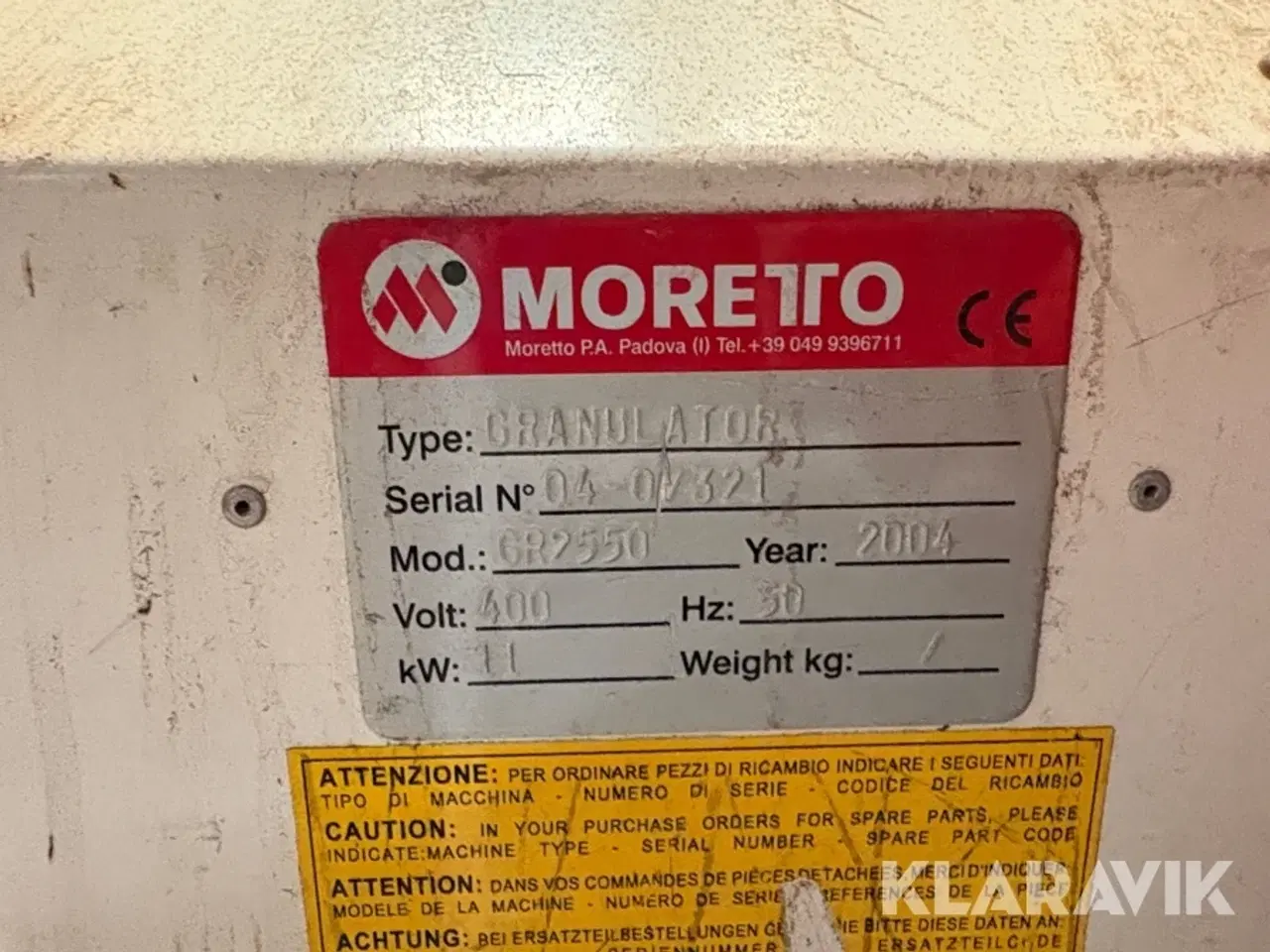 Billede 4 - Granuleringsmaskine Moreto GR2540 til plastik