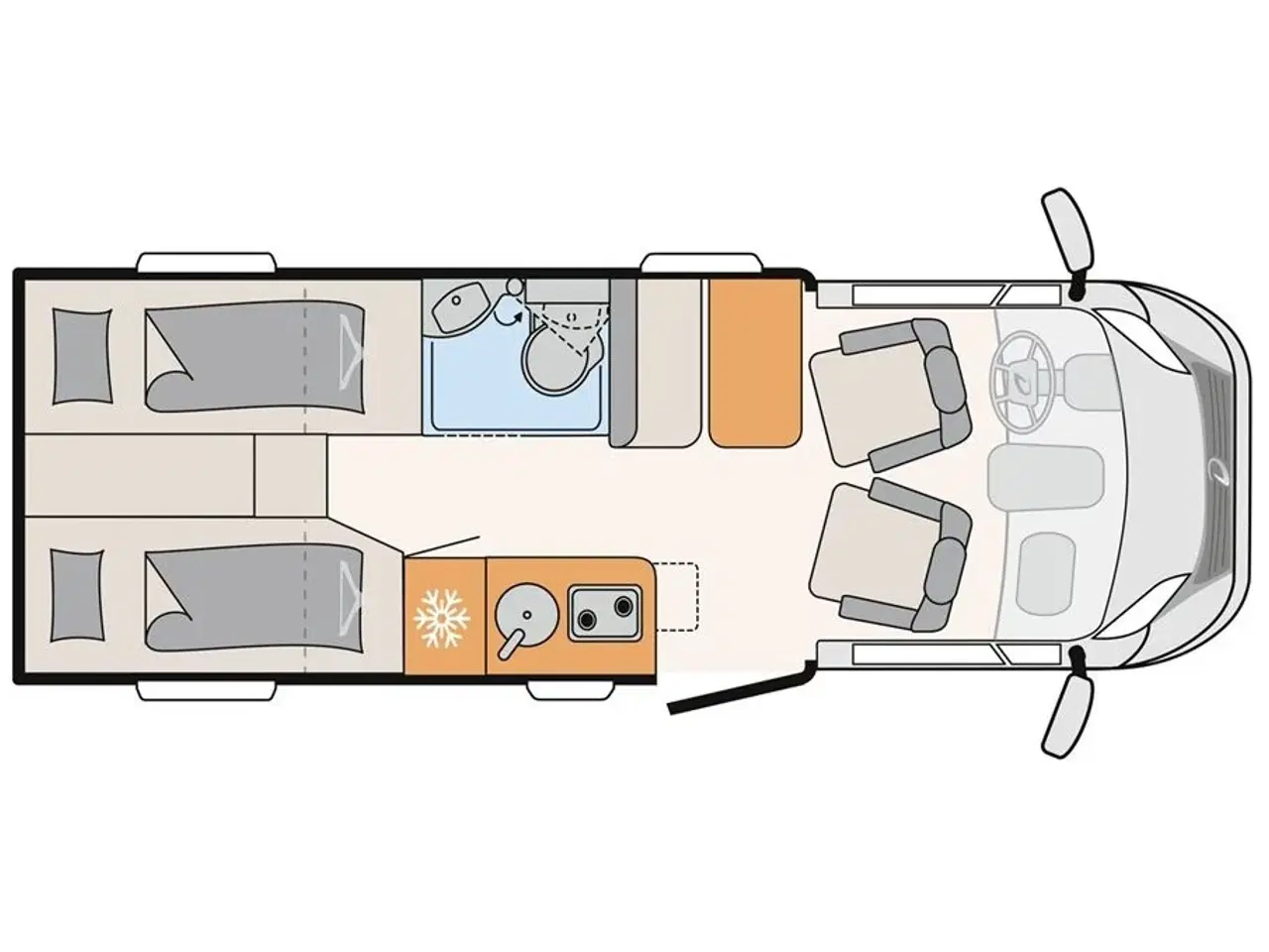 Billede 2 - 2026 - Dethleffs Globebus Camp Active T4   Eksklusiv nyhed fra Dethleffs! Smal/kort delintegreret Globebus T4 Active