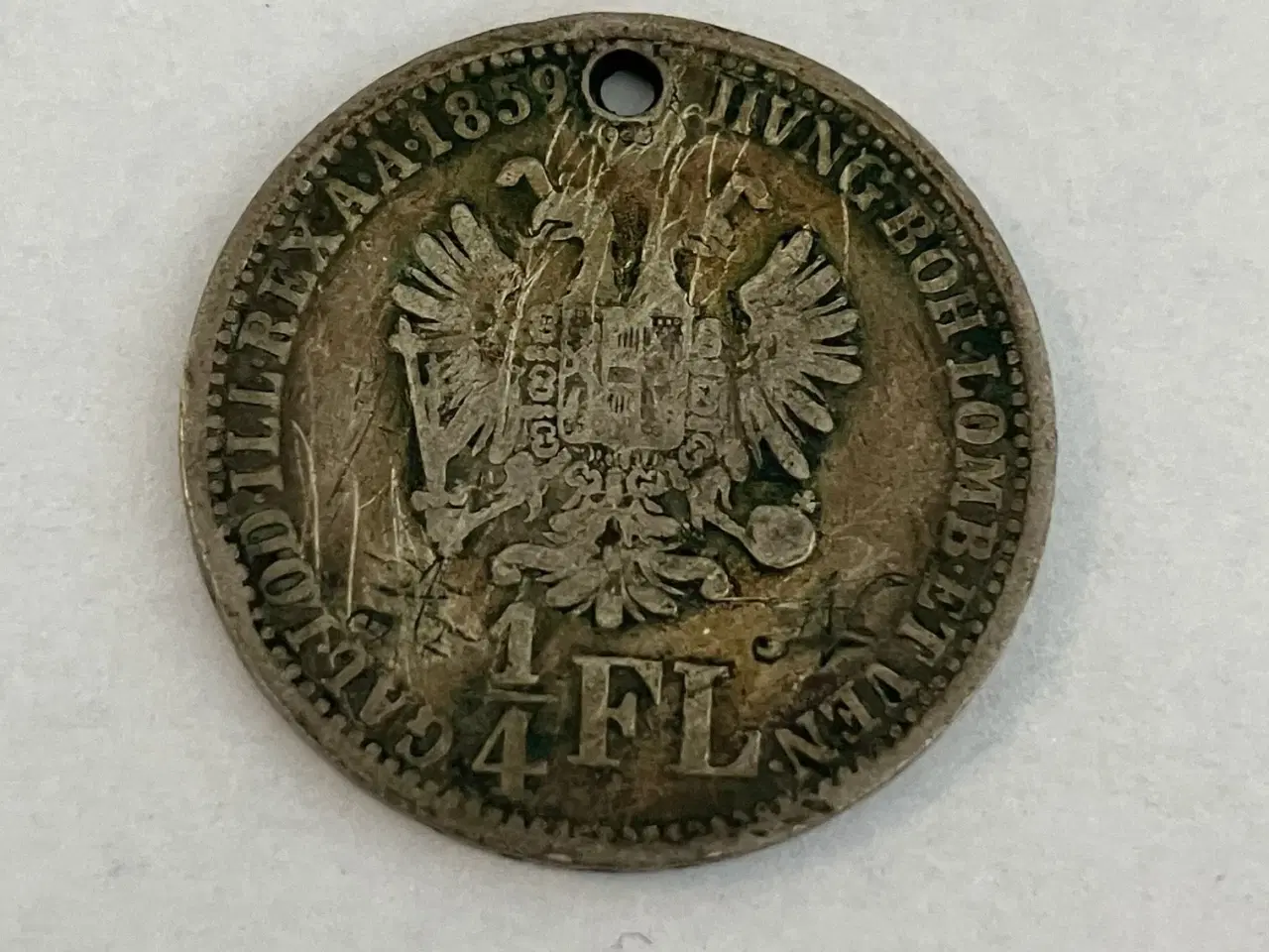 Billede 1 - 1/4 Fl 1859 Austria - Bad condition