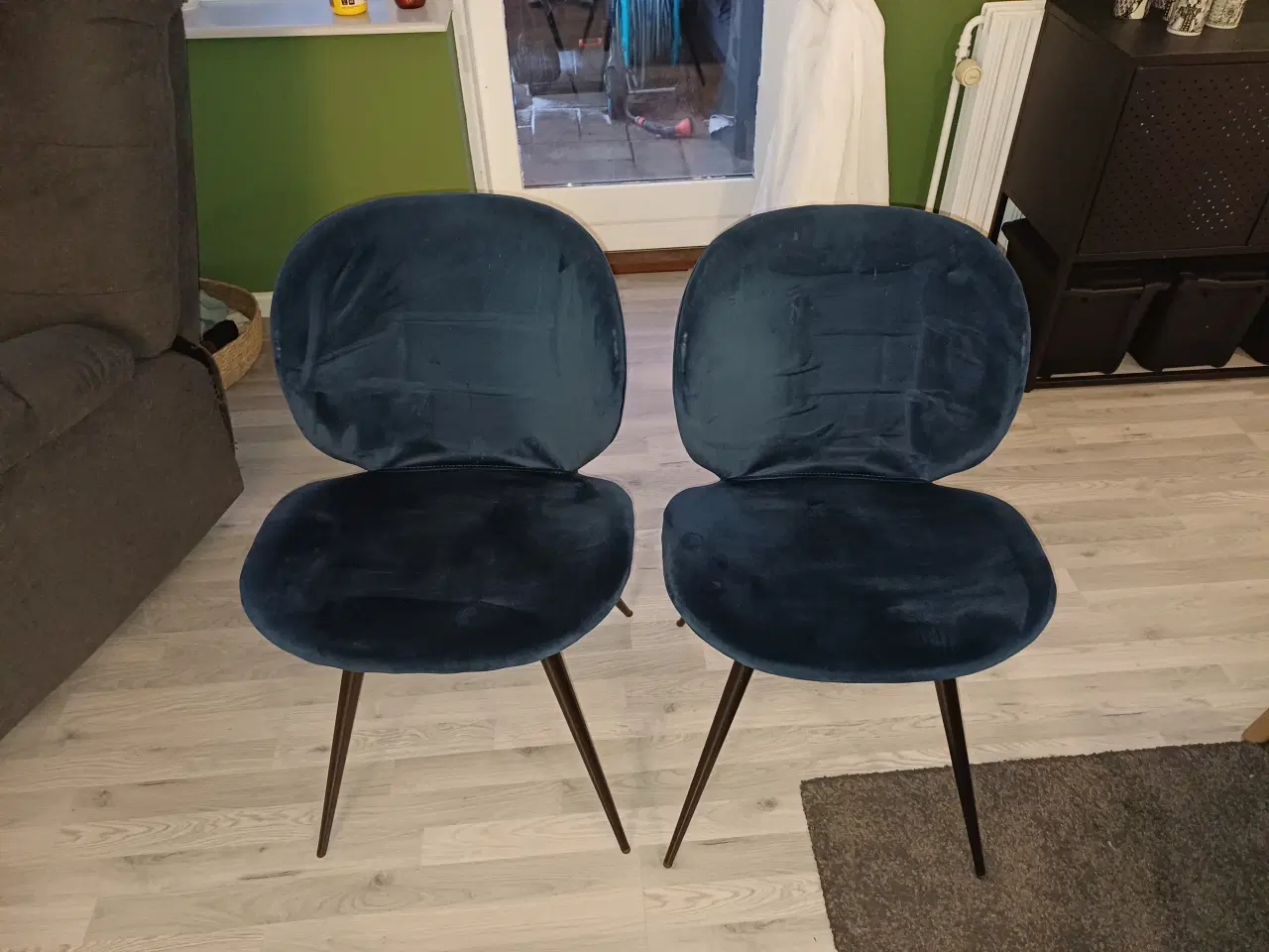 Billede 1 - 2 mørkeblå spisebordsstole 