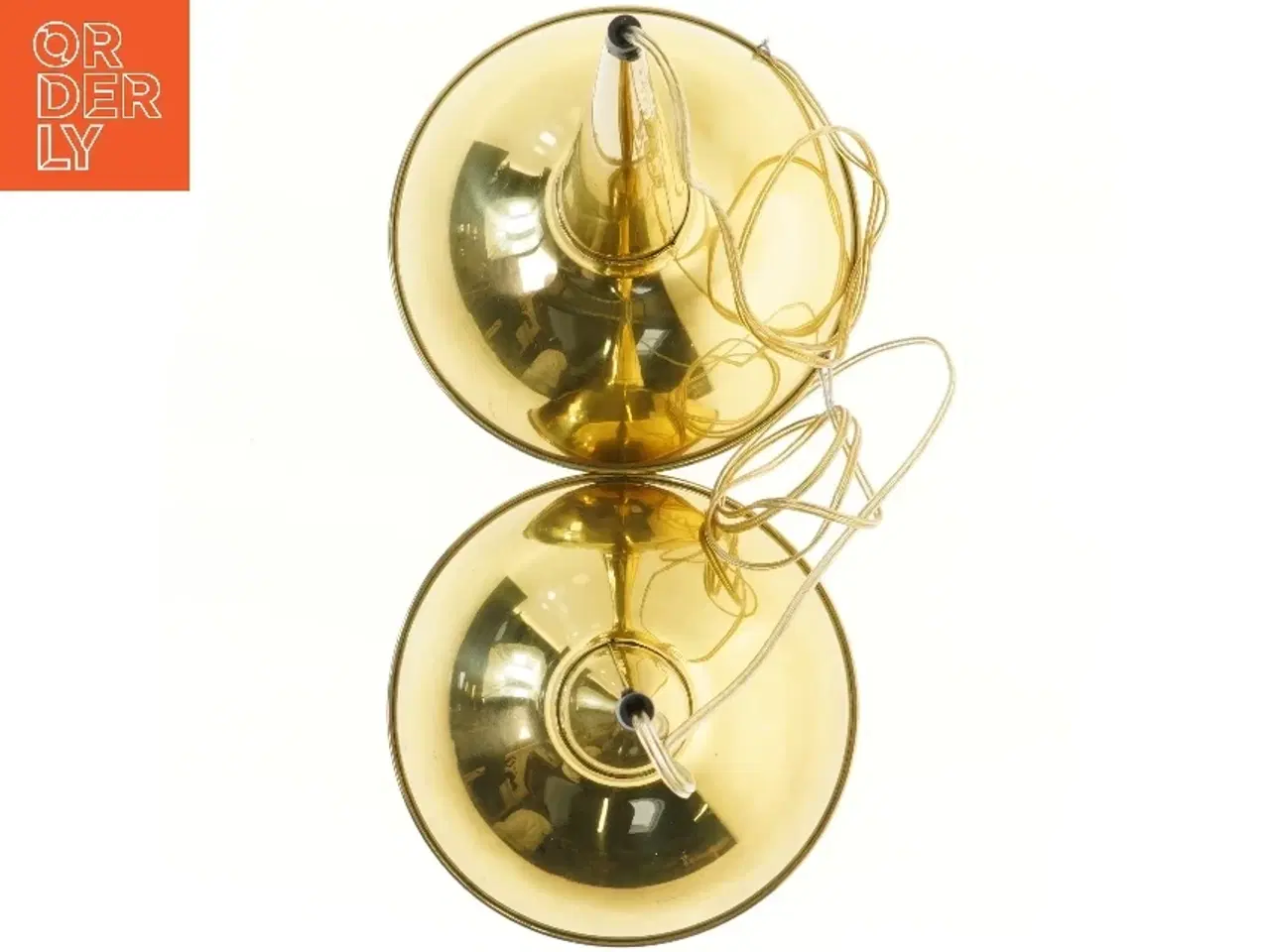 Billede 2 - Sæt med messing pendel loftlampe (str. 2 styk, 40x25 cm)