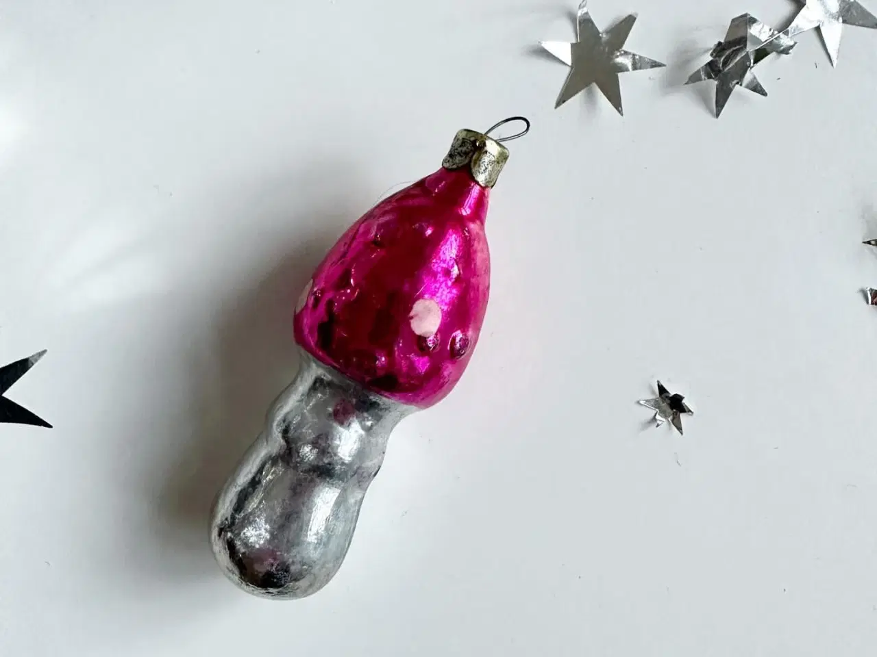 Billede 3 - Vintage julekugle, grafisk svamp, pink