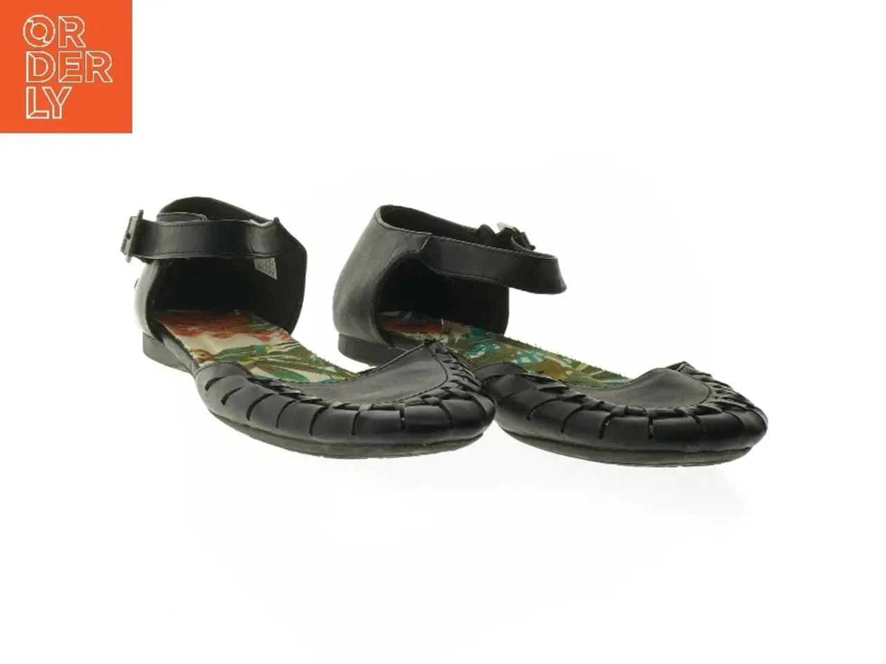 Billede 3 - Brugte damesandaler med blomsterprint (str. 40)