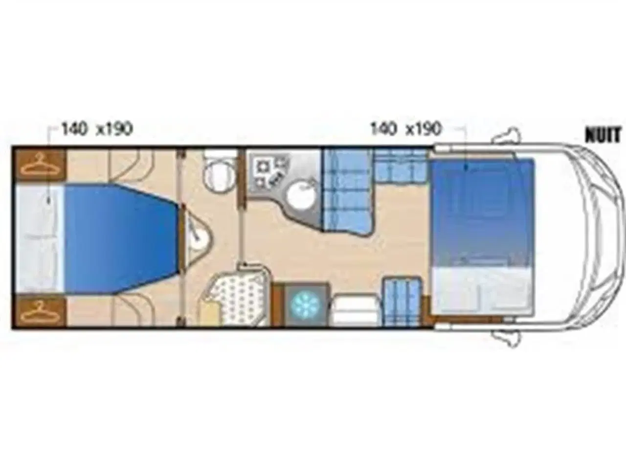 Billede 12 - 2016 - McLouis Nevis 880 G   Genial løsning med rumdeler og 3 skydedøre, så toilet/baderum fylder hele bredden af vognen