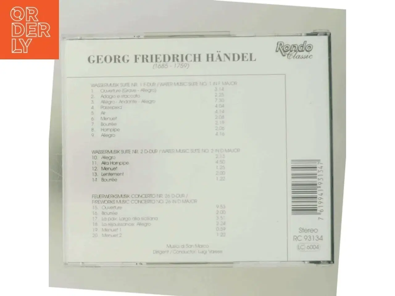Billede 3 - Georg Friedrich H&#228;ndel: Water Music Suite Nos. 1 & 2 / Fireworks Music Concerto No. 26 (DVD)