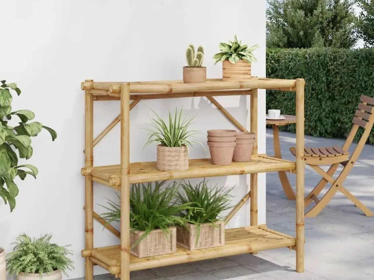 Billede 3 - Reol med 3 hylder 100x40x90 cm bambus