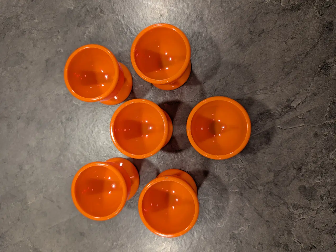 Billede 4 - Orange æggebægre 6 stk