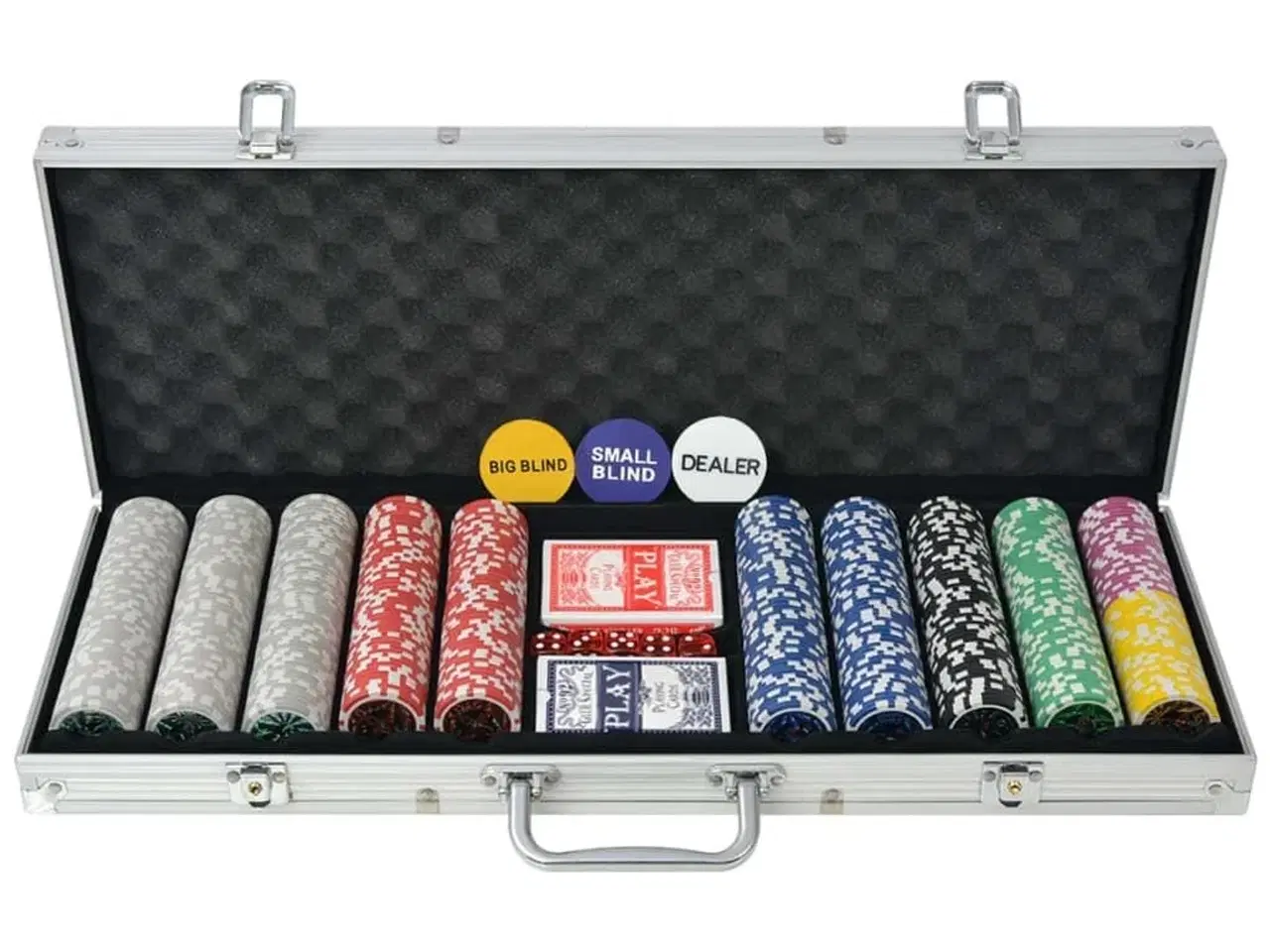 Billede 1 - Pokersæt med 500 laserchips aluminium