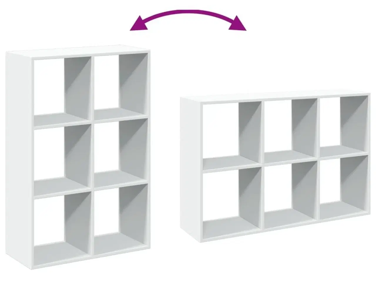 Billede 8 - Bogreol/rumdeler 69,5x29x103,5 cm konstrueret træ hvid