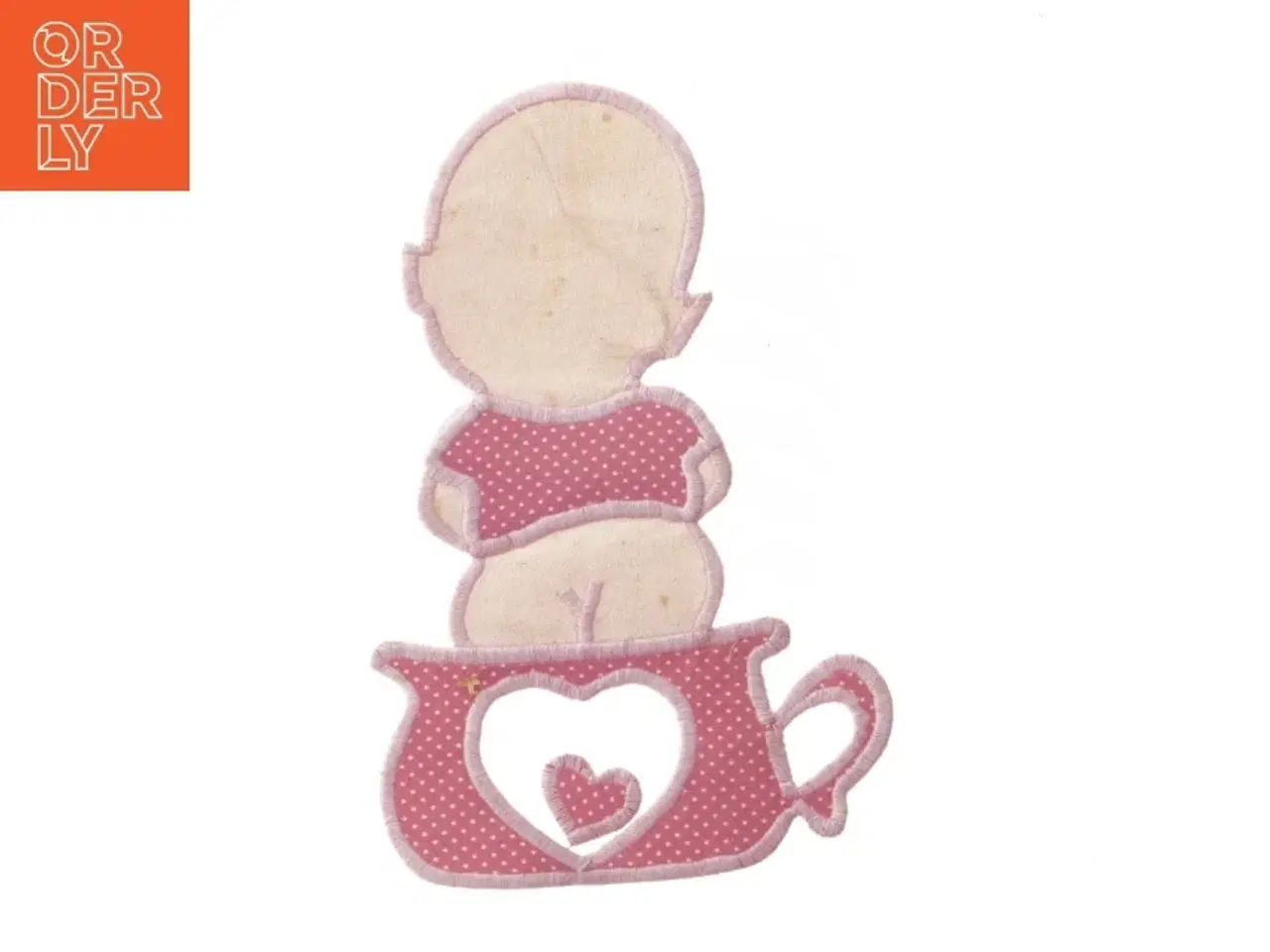 Billede 1 - Applikation med baby på potte (str. 20x13 cm)