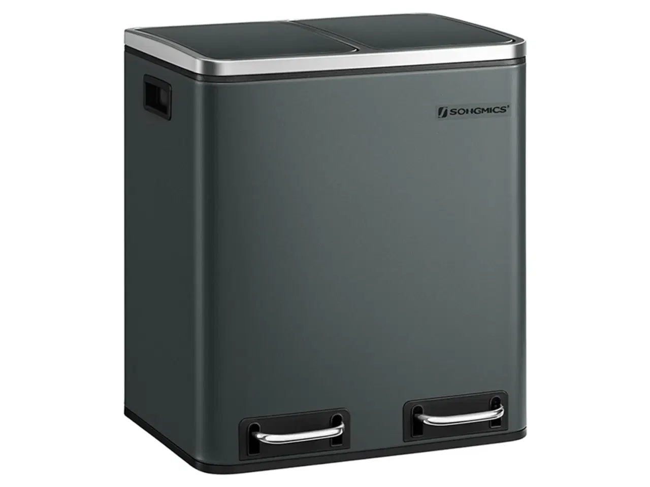 Billede 1 - Skraldespand med pedal 2 x 15 l stål, blød lukning, lugtlukning, antracitgrå