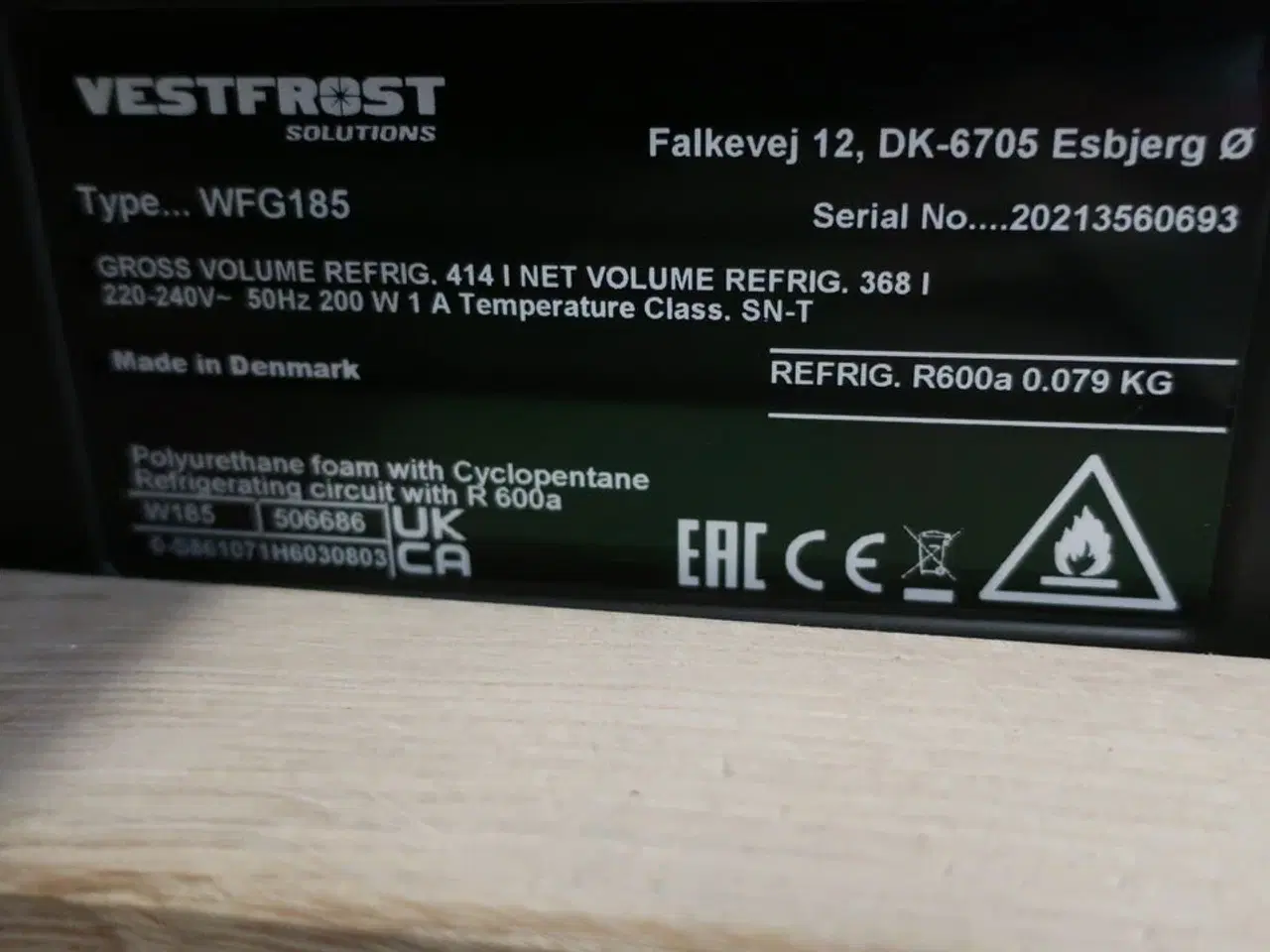 Billede 4 - Vinkøleskab VESTFROST WFG185 - max. 197 flasker