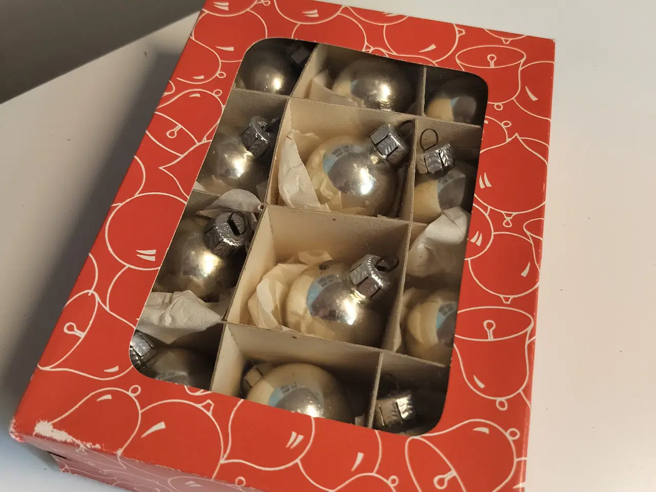 Billede 1 - 12 stk gamle julekugler i glas 40 mm i diameter.