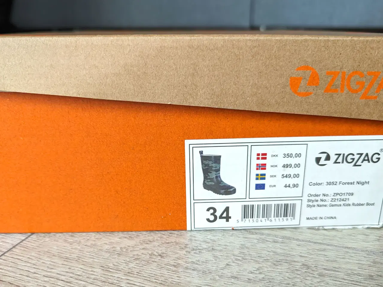 Billede 2 - Zig zag gummistøvler str 34 *NY*