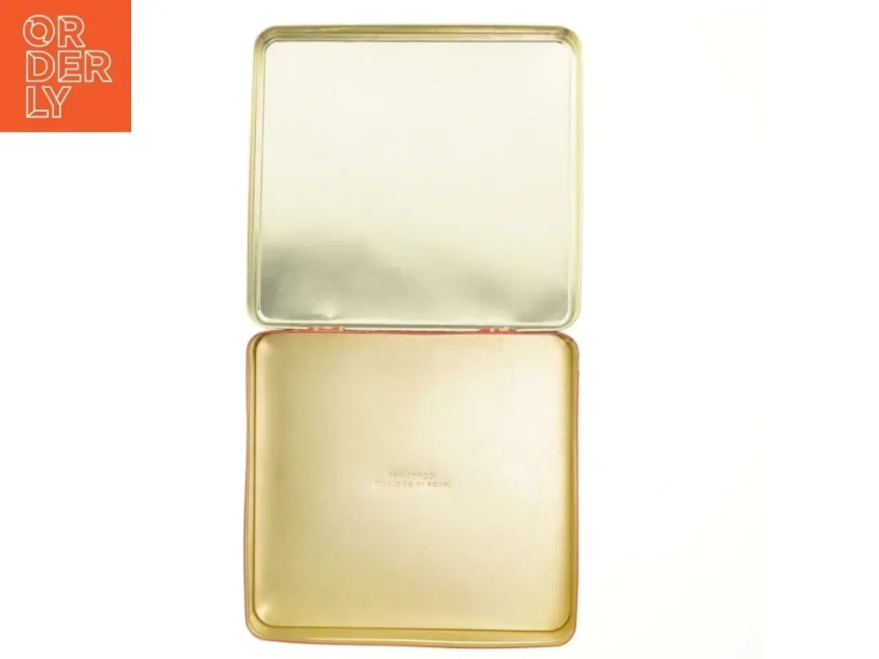 Billede 3 - Rød blikæske med orientalsk motiv (str. 23,5x22 cm)