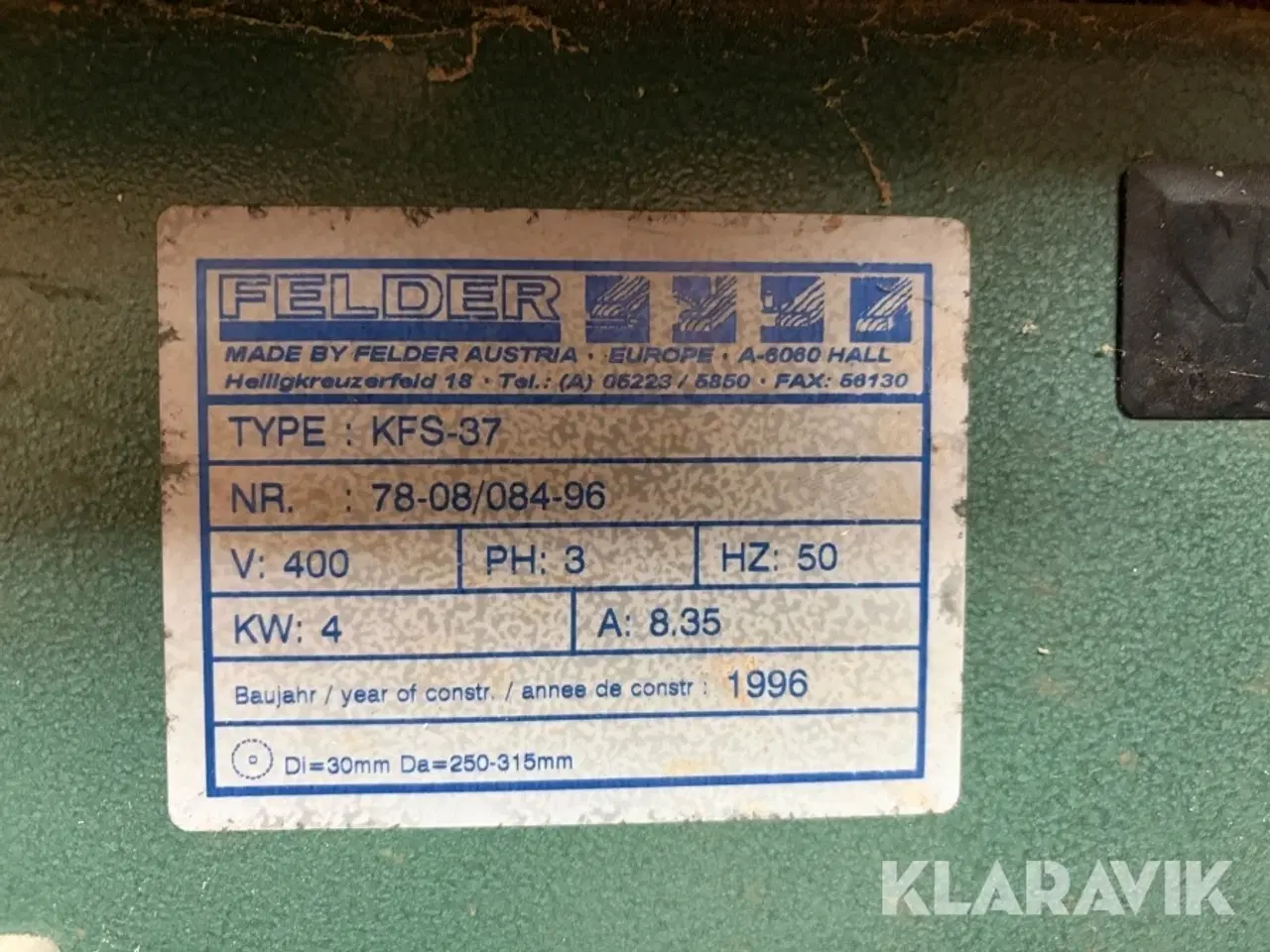 Billede 11 - Formatsav Felder KFS-37 med fræser