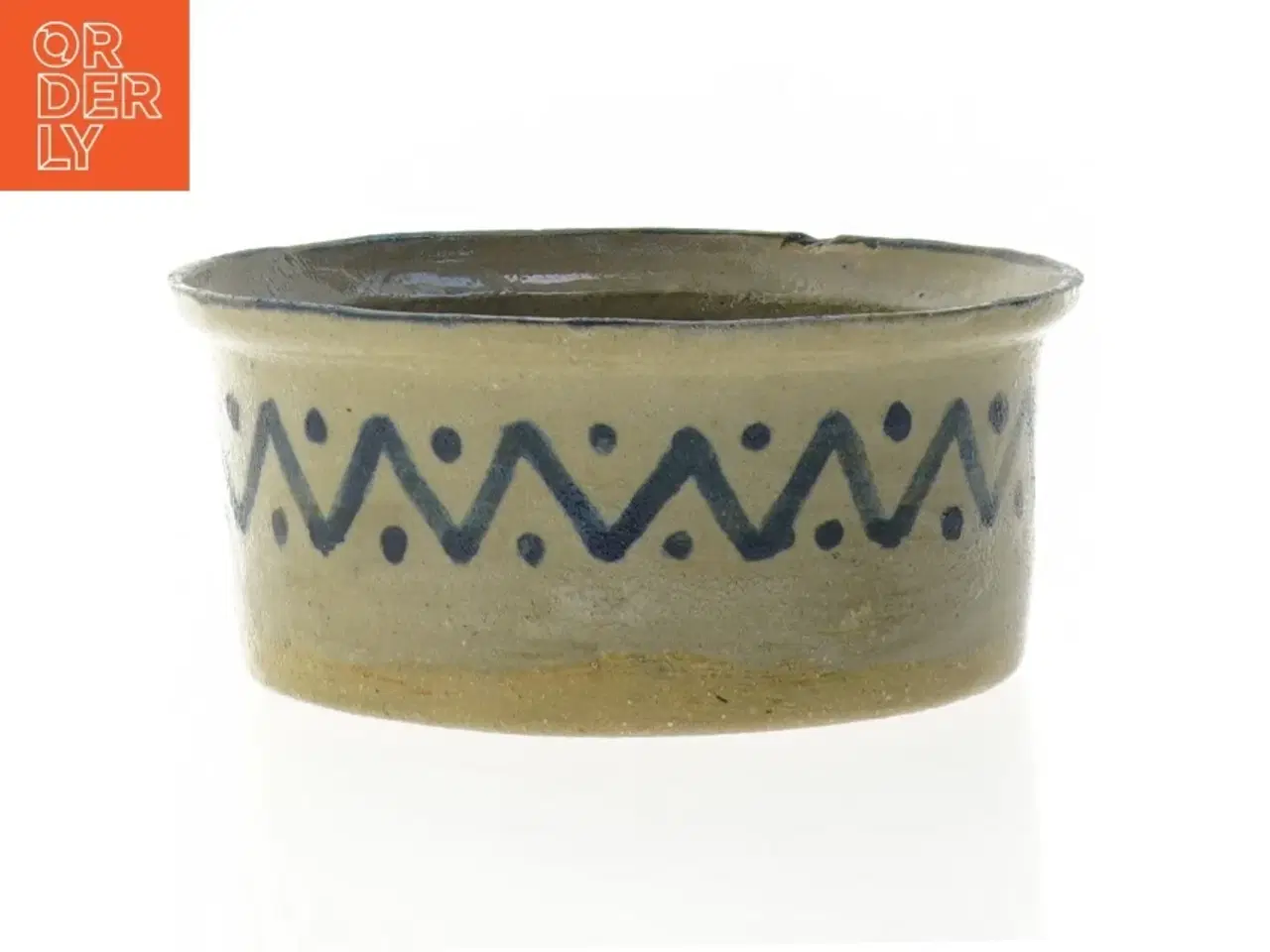 Billede 1 - Keramikskål med blå dekoration (str. 16 x 7 cm)