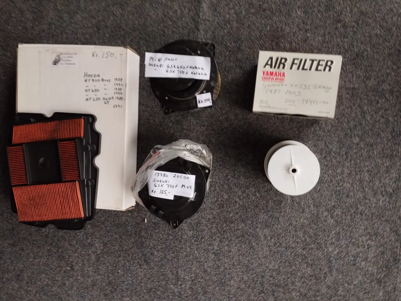 Billede 1 - Forskellige luftfiltre ( beskrivelse se %)