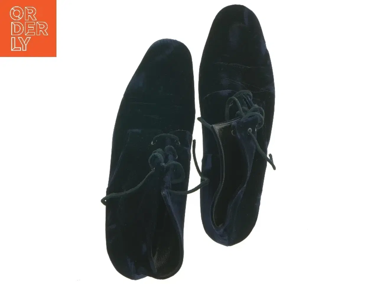 Billede 5 - Blå velour damestøvler med snøre fra Emma Hope (str. 39)