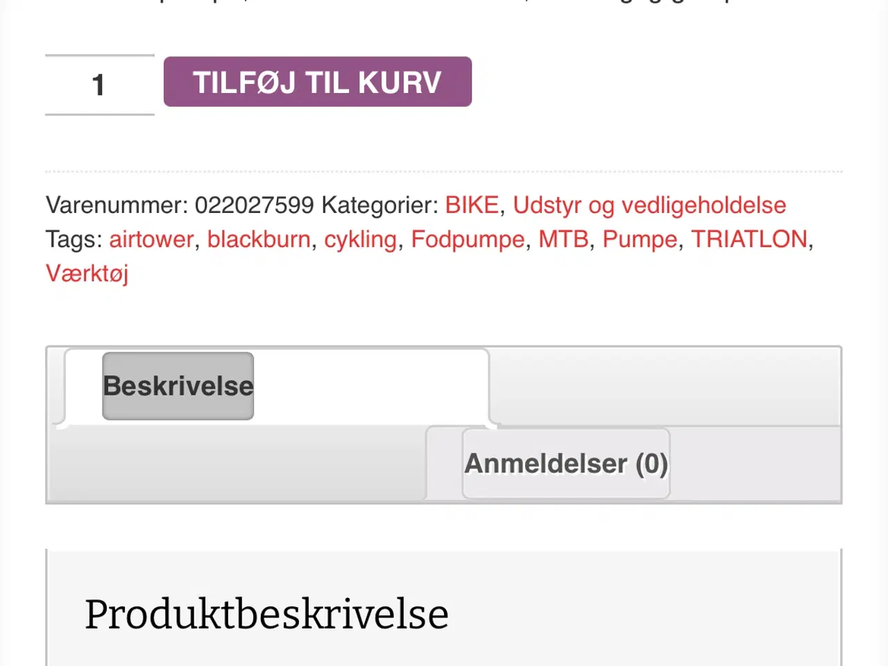 Billede 4 - Airtower 2 cykelpumpe 