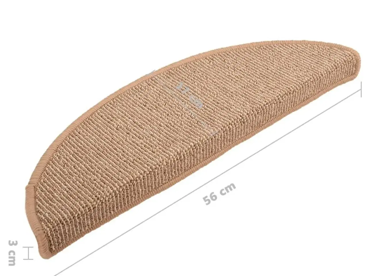 Billede 8 - Trappemåtter 15 stk. 56x17x3 cm lysebrune halvrunde