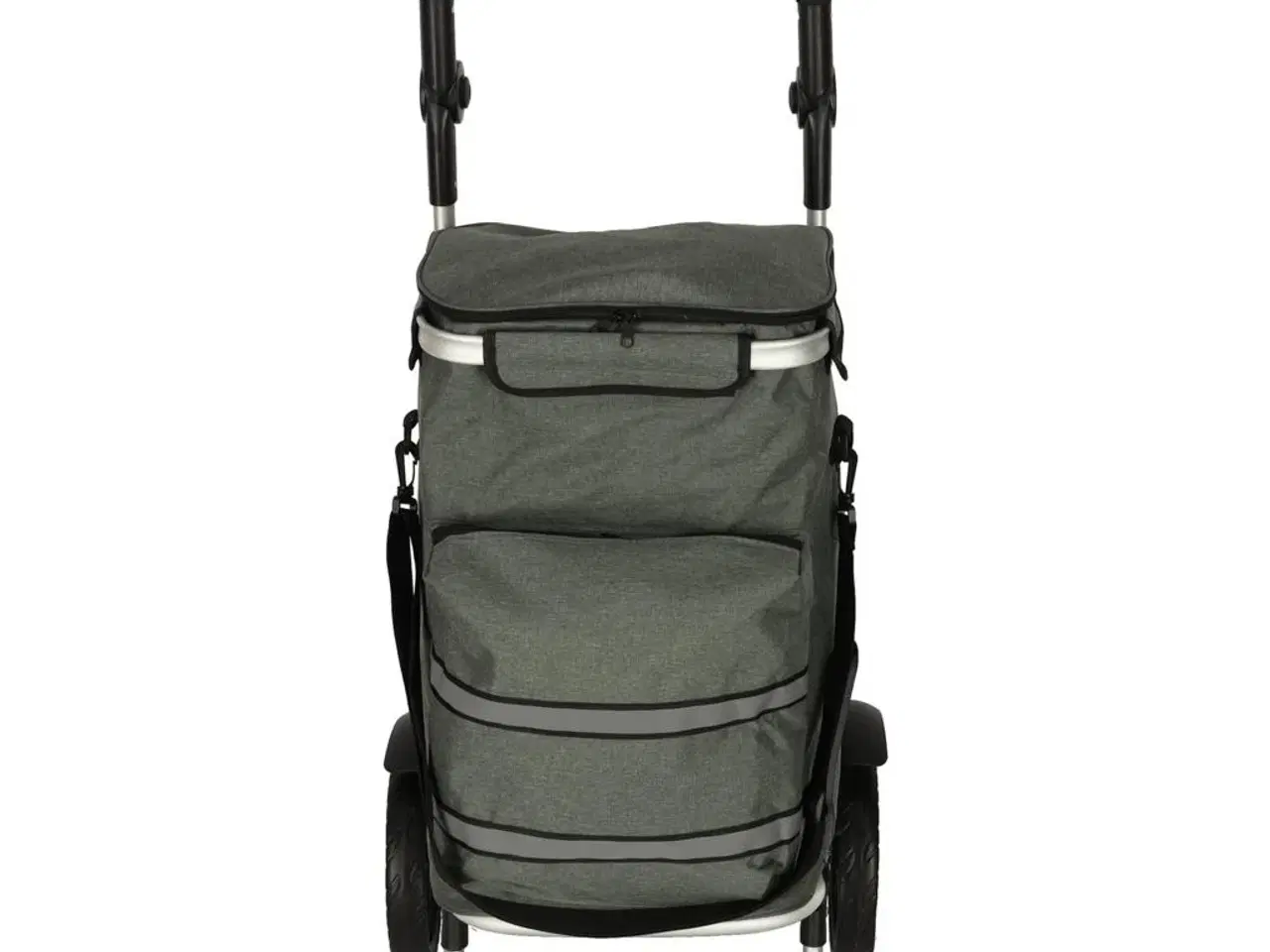 Billede 3 - Indkøbsvogn på hjul med stel 100 cm – grå, 40 l