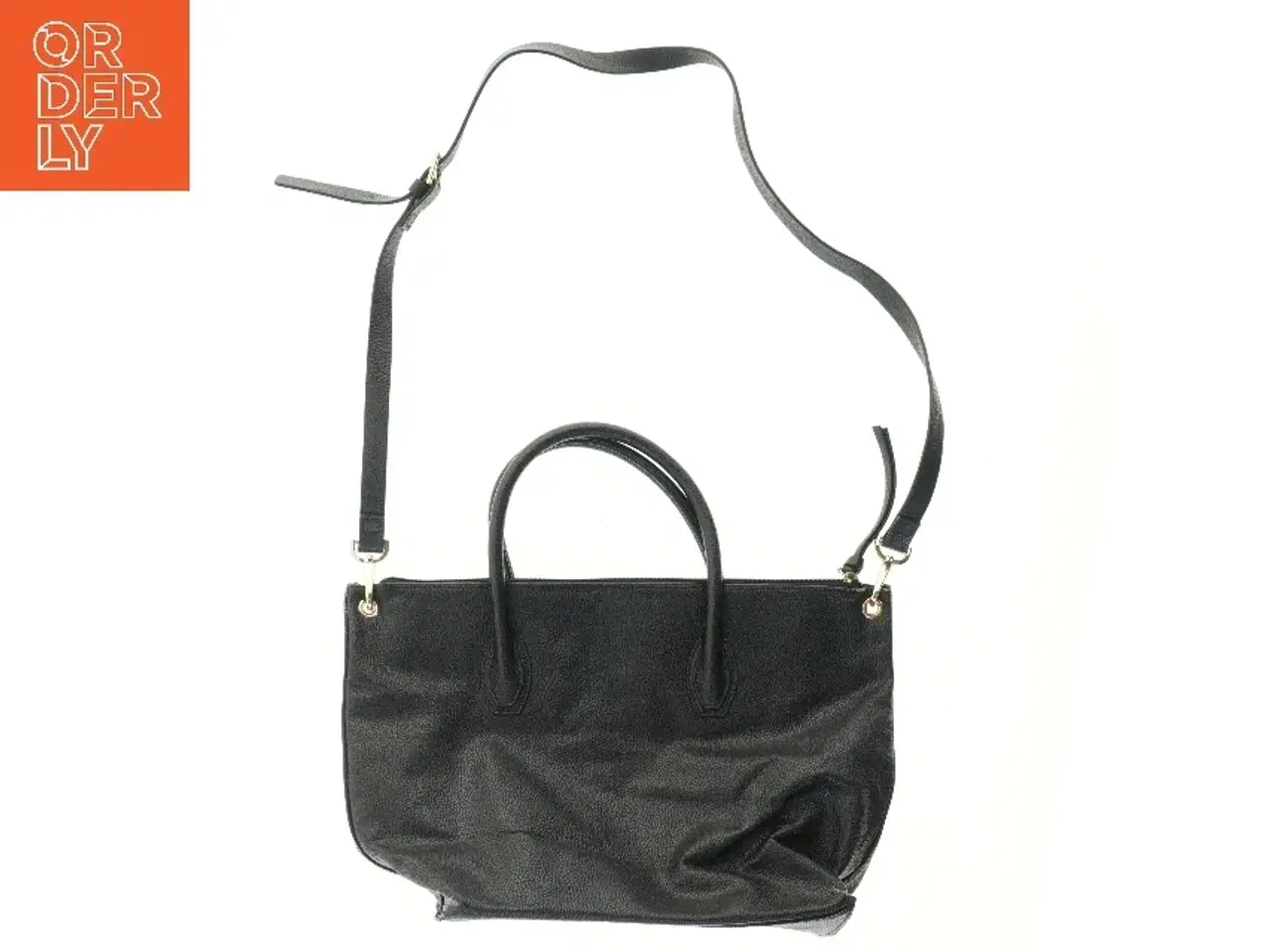 Billede 1 - Sort håndtaske med skulderrem (str. 27x39,5 cm)