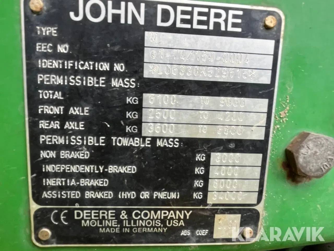 Billede 5 - Traktor John deere 6330