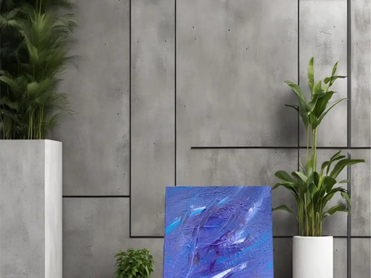 Billede 4 - Dolphin's Leap" – Akrylmaleri, 40x40 cm, Abstrakt 