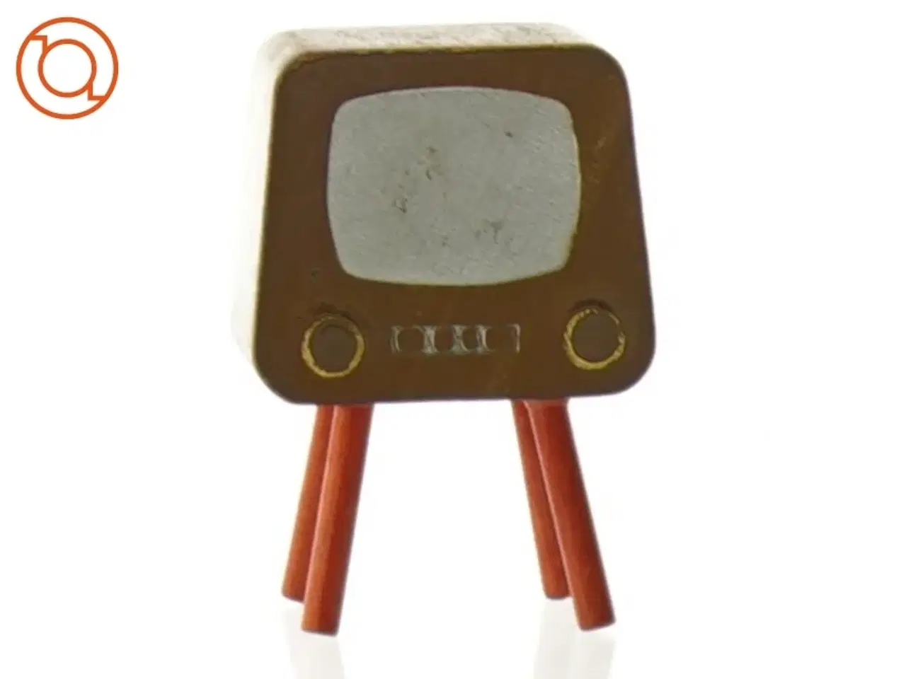 Billede 1 - Ældre Træ TV til dukkehus (str. 6 x 4 cm)