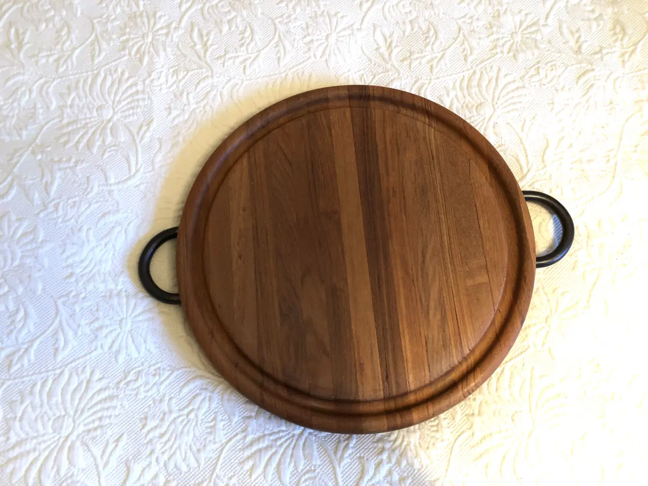 Billede 6 - Lækkert serverings-stege-skærebræt i teak