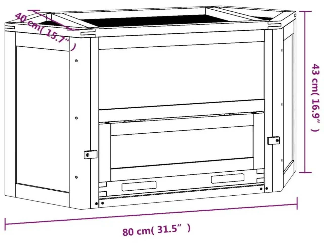 Billede 9 - Hamsterbur 80x40x43 cm massivt fyrretræ