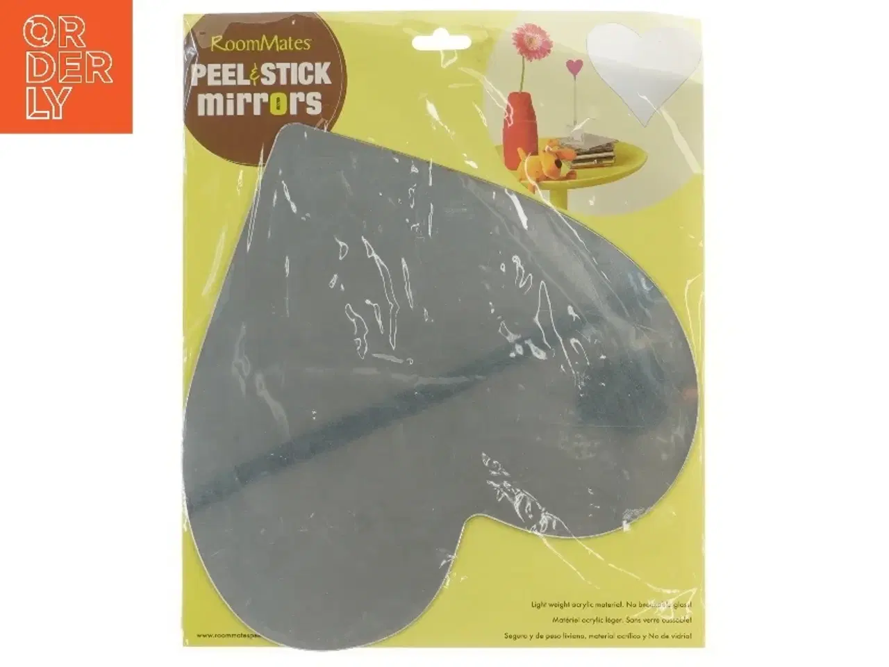 Billede 1 - Hjerteformet selvklæbende spejl fra Roommates