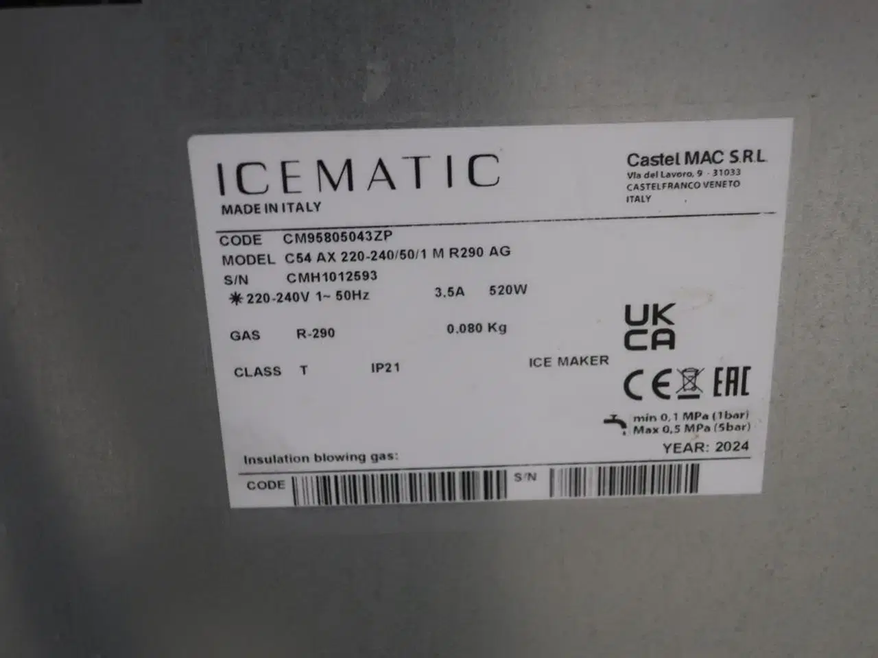 Billede 4 - Ismaskine CASTEL ICEMATIC C54