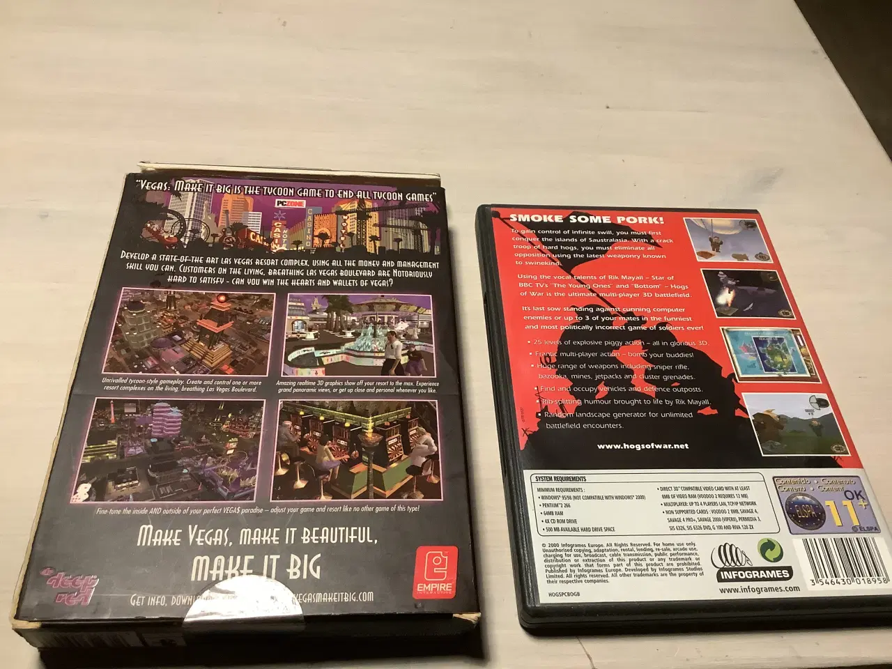 Billede 2 - Vegas make it Big og Hogs of war pc spil 